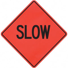 PRO-SAFE - "Slow," 36" Wide x 36" High Vinyl Traffic Control Sign - Caliber Tooling