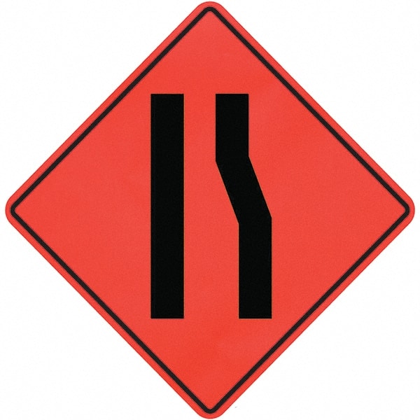 PRO-SAFE - Lanes Merging Left, 36" Wide x 36" High Vinyl Traffic Control Sign - Caliber Tooling