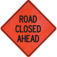 PRO-SAFE - "Road Closed Ahead," 48" Wide x 48" High Vinyl Traffic Control Sign - Caliber Tooling