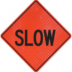 PRO-SAFE - "Slow," 48" Wide x 48" High Vinyl Traffic Control Sign - Caliber Tooling