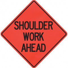 PRO-SAFE - "Shoulder Work Ahead," 48" Wide x 48" High Vinyl Traffic Control Sign - Caliber Tooling