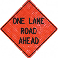 PRO-SAFE - "One Lane Road Ahead," 36" Wide x 36" High Vinyl Traffic Control Sign - Caliber Tooling