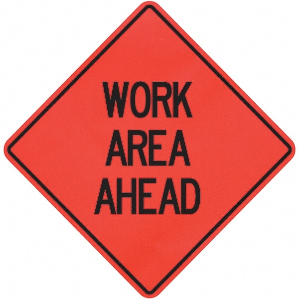 PRO-SAFE - "Work Area Ahead," 36" Wide x 36" High Vinyl Traffic Control Sign - Caliber Tooling