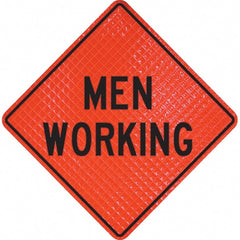 PRO-SAFE - "Men Working," 36" Wide x 36" High Vinyl Traffic Control Sign - Caliber Tooling