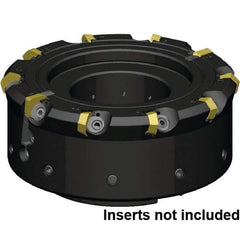 Kennametal - 8 Inserts, 100mm Cutter Diam, 1.09mm Max Depth of Cut, Indexable High-Feed Face Mill - 32mm Arbor Hole Diam, 50mm High, KCFM Toolholder, HDHN07008SR Inserts, Series KCFM - Caliber Tooling