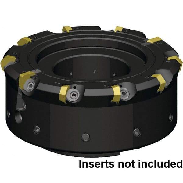 Kennametal - 12 Inserts, 160mm Cutter Diam, 1.1mm Max Depth of Cut, Indexable High-Feed Face Mill - 40mm Arbor Hole Diam, 63mm High, KCFM Toolholder, HDHN07008SR Inserts, Series KCFM - Caliber Tooling