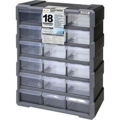 Quantum Storage - 18 Drawer, Small Parts Drawer Cabinet System - 18-3/4" Deep x 6-1/4" Wide x 15" High - Caliber Tooling