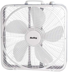 Air King - 20" Blade, 1/25 hp, 2,220/1,920/1,530 CFM, Fixed Box Fan - 1 Amp Rating, 110 Volts, 3 Speed, 955 RPM - Caliber Tooling