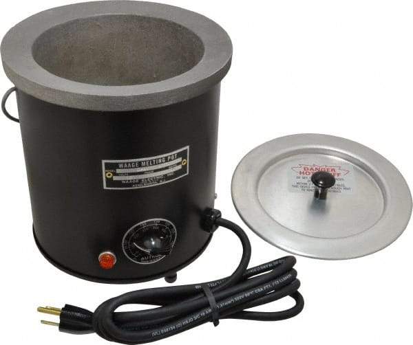 WAAGE - 2 Qt, 5" Deep, 150 to 450°F, Dip Coat Pot - 5-1/2" ID, 115 Volts, 600 Watts - Caliber Tooling