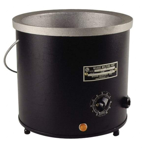 WAAGE - 3 Qt, 8" Deep, 150 to 450°F, Dip Coat Pot - 5-1/2" ID, 115 Volts, 1000 Watts - Caliber Tooling