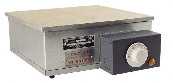 WAAGE - 12" Long x 9 Wide x 6" High, 115 Volt Hot Plate - 300 to 700°F, 1 Burner, 1200 Watt, 11 Amps - Caliber Tooling