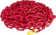 PRO-SAFE - 50' Long x 2" Wide Plastic Heavy-Duty Chain - Red - Caliber Tooling