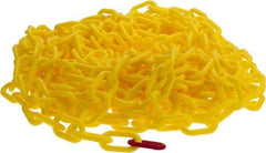 PRO-SAFE - 50' Long x 2" Wide Plastic Heavy-Duty Chain - Yellow - Caliber Tooling