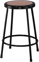 NPS - 24 Inch High, Stationary Fixed Height Stool - 14 Inch Deep x 14 Inch Wide, Hardboard Seat, Black - Caliber Tooling