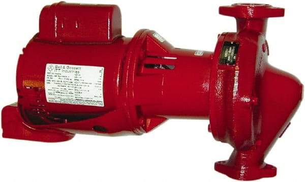 Bell & Gossett - 1-1/2 hp, 1 Phase, Bronze Housing, Bronze Impeller, Inline Circulator Pump - 115/230 Volt, 60 Hz, Flanges Included, 175 Max psi, Open Drip Proof Motor - Caliber Tooling