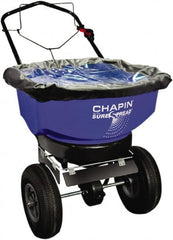 Chapin - 80 Lb Powder Coated Steel Walk Behind Broadcast Landscape Spreader - 12" Pneumatic Wheels - Caliber Tooling