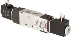 ARO/Ingersoll-Rand - 1/8" Inlet x 1/8" Outlet, Solenoid Actuator, Solenoid Return, 3 Position, Body Ported Solenoid Air Valve - 24 VDC Input, 0.5 CV, 4 Way, 115 psi, 122° Max Temp - Caliber Tooling