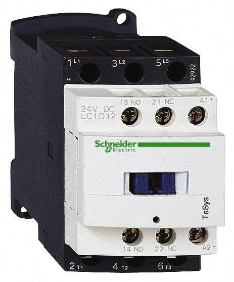 Schneider Electric - 3 Pole, 240 Coil VAC at 50/60 Hz, 12 Amp at 440 VAC and 25 Amp at 440 VAC, Nonreversible IEC Contactor - 1 Phase hp: 1 at 115 VAC, 2 at 230/240 VAC, 3 Phase hp: 10 at 575/600 VAC, 3 at 200/208 VAC, 3 at 230/240 VAC, 7.5 at 460/480 VAC - Caliber Tooling