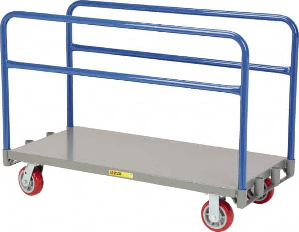 Little Giant - 3,600 Lb Capacity Steel Adjustable Sheet & Panel Truck - Steel Deck, 24" OAW, 60" Platform Length, Polyurethane Casters - Caliber Tooling