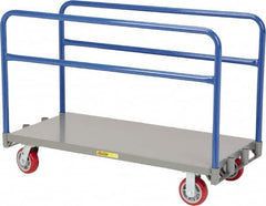 Little Giant - 3,600 Lb Capacity Steel Adjustable Sheet & Panel Truck - Steel Deck, 24" OAW, 60" Platform Length, Polyurethane Casters - Caliber Tooling