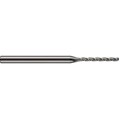 Ball End Mill: 0.125″ Dia, 1.5″ LOC, 3 Flute, Solid Carbide 3″ OAL, 1/8″ Shank Dia, 30 ° Helix, Uncoated, Single End