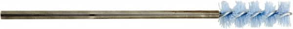 Tanis - 1-1/4" Diam Helical Nylon Tube Brush - Single Spiral, 0.04" Filament Diam, 2" Brush Length, 8" OAL, 1/4" Diam Shank - Caliber Tooling