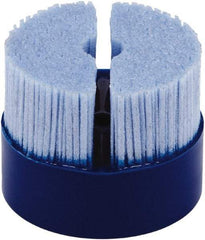 Tanis - 2" 80 Grit Ceramic Crimped Disc Brush - Drive Arbor Connector, 1-1/4" Trim Length, 3/8" Arbor Hole - Caliber Tooling