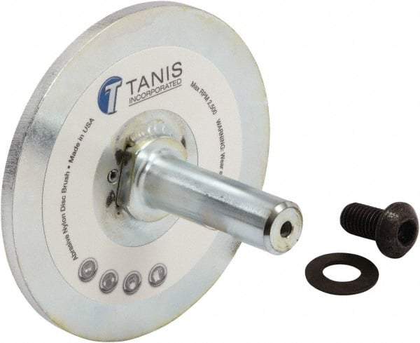 Tanis - 1/4" Arbor Hole to 3/4" Shank Diam Drive Arbor - For 10, 12 & 14" Tanis Disc Brushes, Flow Through Spindle - Caliber Tooling