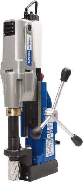 Hougen - 2" Travel, Portable Magnetic Drill Press - 250 & 450 RPM, 9 Amps, 1.5 hp, 1035 Watts - Caliber Tooling