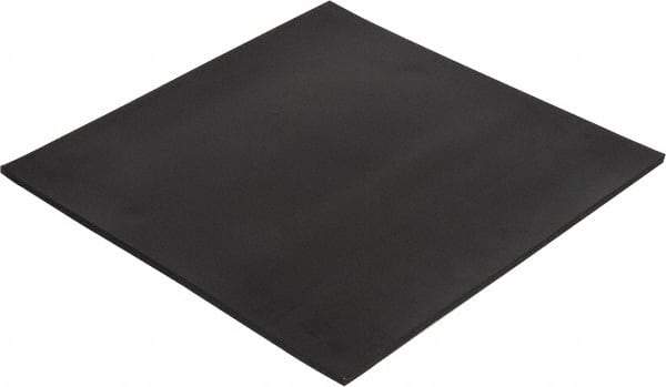 Made in USA - 12" Long, 12" Wide, Buna-N Rubber Foam Sheet - 35 to 45 Durometer, Black, -20 to 170°F, 800 psi Tensile Strength, Stock Length - Caliber Tooling