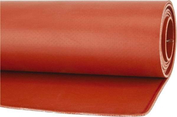 Made in USA - 36" Wide, Fiberglass-Reinforced Silicone Rubber Foam Sheet - 65 to 75 Durometer, Red, -65 to 400°F, Cut-to-Length - Caliber Tooling