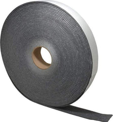 Made in USA - 3/16" Thick x 2" Wide x 100' Long Gray Open Cell Polyurethane Foam Rubber Roll - Stock Length, Adhesive Back, 1.8 to 2.2 Lb/Cu Ft Density, -20°F to 160°F - Caliber Tooling