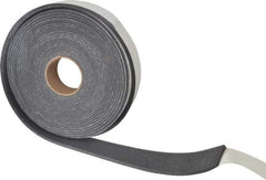 Made in USA - 3/8" Thick x 2" Wide x 50' Long Gray Open Cell Polyurethane Foam Rubber Roll - Stock Length, Adhesive Back, 1.8 to 2.2 Lb/Cu Ft Density, -20°F to 160°F - Caliber Tooling