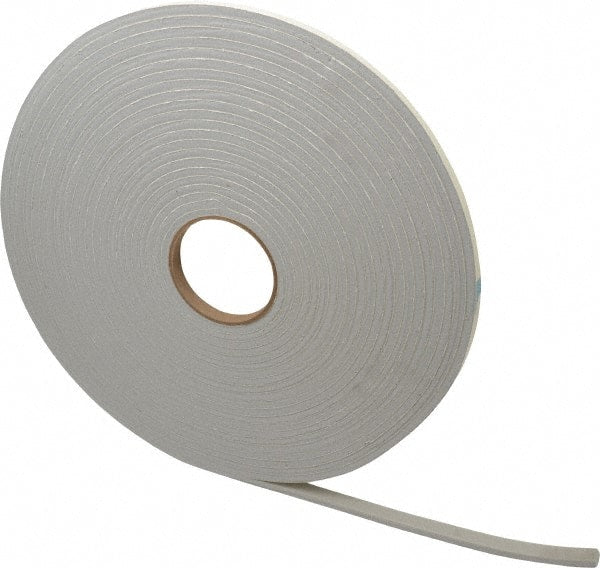 Made in USA - 50' x 1/2" x 1/4" Gray PVC Foam Roll - Exact Industrial Supply