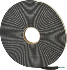 Made in USA - 3/16" Thick x 3/4" Wide x 45' Long Black Closed Cell PVC Foam Rubber Roll - Stock Length, Adhesive Back, 13 Lb/Cu Ft Density, -20°F to 130°F - Caliber Tooling