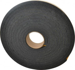 Made in USA - 7/16" Thick x 2" Wide x 25' Long Black Open Cell Natural Foam Rubber Roll - Stock Length, Adhesive Back, 24 to 30 Lb/Cu Ft Density, -20°F to 160°F - Caliber Tooling