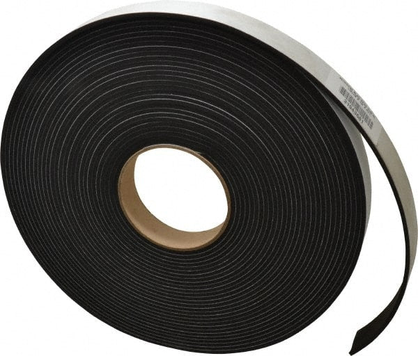 Made in USA - 50' x 1" x 1/8" Black Neoprene-Blend Spring Roll - Exact Industrial Supply