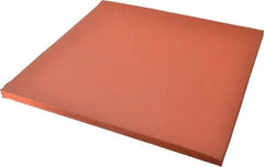 Made in USA - 12" Long, 12" Wide, Silicone Foam Rubber Foam Sheet - Orange-Red, -103 to 450°F, Plain Backing, Stock Length - Caliber Tooling