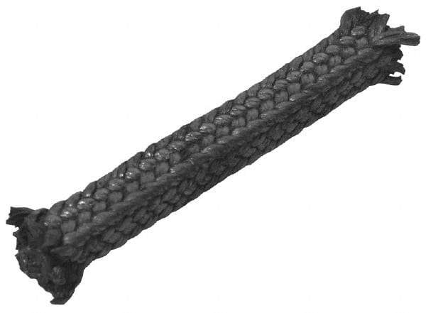 Made in USA - 1/2" x 5.1' Spool Length, Carbon Fiber Compression Packing - 3,500 Max psi, -450 to 1200° F, Dark Gray - Caliber Tooling