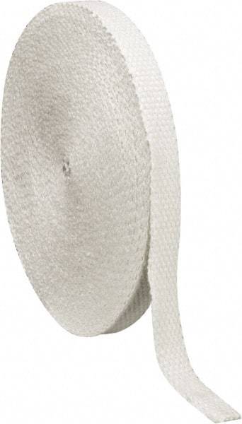 Made in USA - 1/8" Thick x 1" Wide, Fiberglass Gasket Tape - 100' Long, White - Caliber Tooling