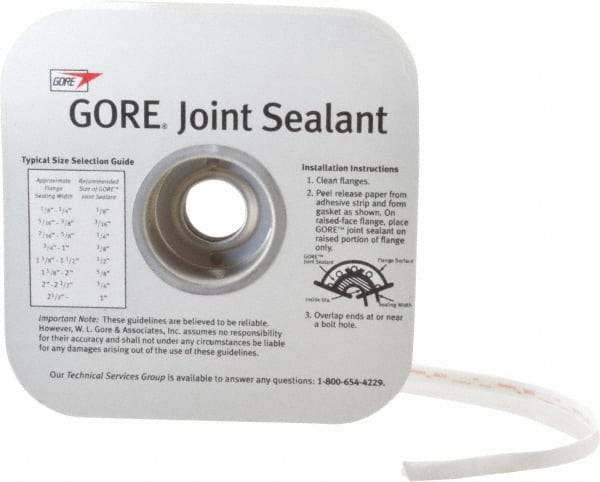 Value Collection - 75' Long x 3/16" Wide Gore Tex Joint Sealant - White, 5/16 to 3/8" Approximate Flange Form Width - Caliber Tooling