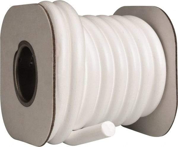 Made in USA - 1/2" x 12' Spool Length, PTFE Compression Packing - -450 to 550° F, White - Caliber Tooling