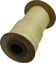 Made in USA - 3/16" x 16' Spool Length, PTFE/Aramid Composite Compression Packing - 2,500 Max psi, -50 to 550° F, Tan - Caliber Tooling