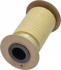 Made in USA - 1/4" x 12' Spool Length, TFE/Aramid Compression Packing - 5,000 Max psi, -100 to 500° F, Yellow - Caliber Tooling