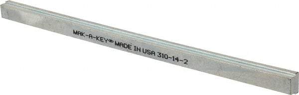 Made in USA - 12" Long, Zinc-Plated Step Key Stock for Gears - C1018 Steel - Caliber Tooling