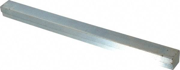 Made in USA - 12" Long, Zinc-Plated Step Key Stock for Gears - C1018 Steel - Caliber Tooling