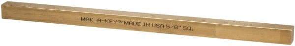 Made in USA - 12" Long x 5/8" High x 5/8" Wide, Over/Undersized Key Stock - Alloy 360 Brass - Caliber Tooling