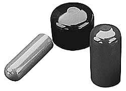 Caplugs - 1-11/16" ID, Stretchable Cap - 1-1/2" Long, Vinyl, Black - Caliber Tooling