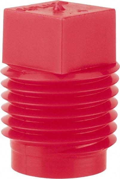 Caplugs - Square Head Plug - 1/4" OD, Polyethylene, Red - Caliber Tooling