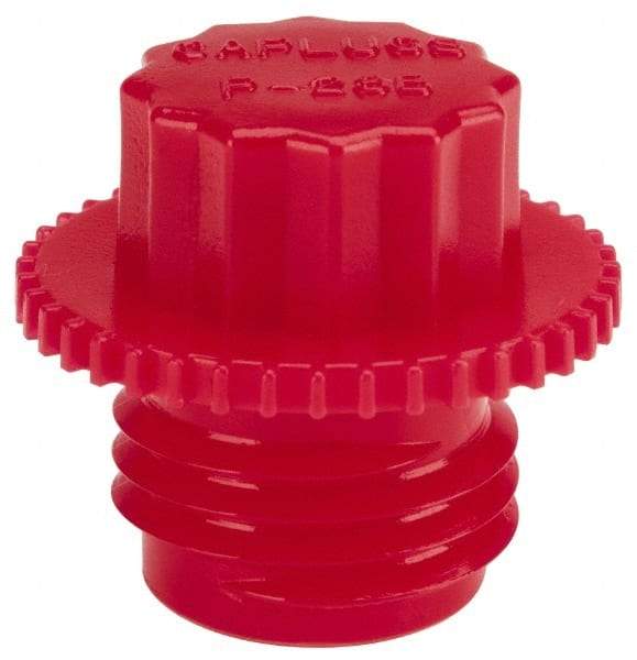 Caplugs - Serrated Round Head Plug - 1/4 NPS" OD, Polyethylene, Red - Caliber Tooling